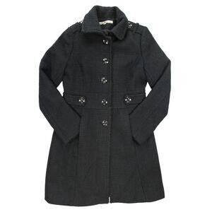 Kenneth Cole New York Black Wool Blend Long Coat Size 6